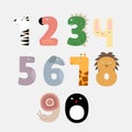 Cartoon numbers like animals