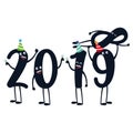 Cartoon 2019 numbers design