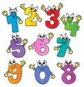 Cartoon numbers theme set 2 Royalty Free Stock Photo