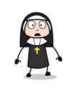 Cartoon Nun Anguished Face Expression Vector Royalty Free Stock Photo