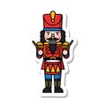 Cartoon Nutcracker Soldier Drummer Sticker Royalty Free Stock Photo