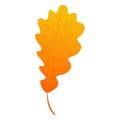 Cartoon Oak Tree Leaf Isolated on White Background with Beautiful Gradient. Autumn Sign. Vector illustration Royalty Free Stock Photo