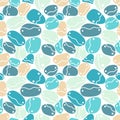 Cartoon ocean stones seamless jelly beans with face pattern for wrapping paper and kids clothes print