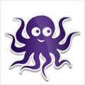 Cartoon octopus vector illustration. Royalty Free Stock Photo