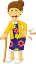 Cartoon old grandmother was lumbago Royalty Free Stock Photo