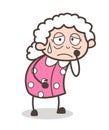 Cartoon Old Lady Crying Face Expression Vector Illustration Royalty Free Stock Photo