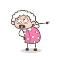 Cartoon Old Lady Very Rudely Giving an Order Vector Concept