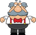 Cartoon Old Man With Mustache Grumpy Royalty Free Stock Photo