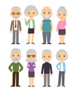 Cartoon old people set Royalty Free Stock Photo