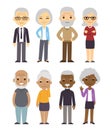 Cartoon old people set Royalty Free Stock Photo