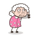 Cartoon Old Poor Lady Begging Vector Concept Royalty Free Stock Photo