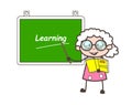 Cartoon Old Professor Showing Learning Board Vector Illustration Royalty Free Stock Photo