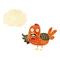 cartoon old rooster with thought bubble Royalty Free Stock Photo
