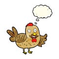 cartoon old rooster with thought bubble Royalty Free Stock Photo