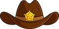 Cartoon Old Western Sheriff Hat With Gold Star