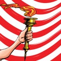 Cartoon of a olympic torch held high Royalty Free Stock Photo