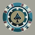 cartoon one poker chips icon for play casino games. illustration vector Royalty Free Stock Photo