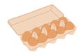 Cartoon opened egg tray. Flat vector illustration Royalty Free Stock Photo