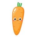 Cartoon cute orange carrot emoji