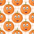 Cartoon Orange Fruit Seamless Pattern