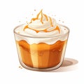 Cartoon Orange Mousse: Layered Images In Caramel Souffle Style
