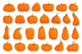 Cartoon orange pumpkin icon collection for design Royalty Free Stock Photo