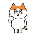 Cartoon orange tabby cat grumbling to someone, vector illustration.