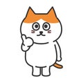 Cartoon orange tabby cat with thumbs up, vector illustration.