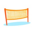 Cartoon orange volleyball or badminton net Royalty Free Stock Photo