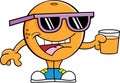 Cartoon Orange Wearing Sunglasses