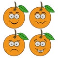 Cartoon oranges with emotions Royalty Free Stock Photo