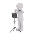 Cartoon Orchestra Conductor Holding Baton at Stand Royalty Free Stock Photo