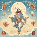 Cartoon Orthodox Ascension Day