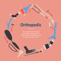 Cartoon Orthopedic Banner Card. Vector