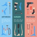 Cartoon Orthopedic Banner Vecrtical Set. Vector