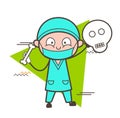 Cartoon Orthopedic Showing a Bone and Skull Vector Illustration