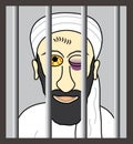 Cartoon Osama bin Laden behind bars