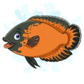 Cartoon Oscar paris fish on white background Royalty Free Stock Photo