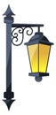 Cartoon outdoor lamp. Old city street light Royalty Free Stock Photo
