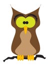 Cartoon Owl Perched On A Branch