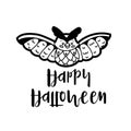 Cartoon owl wishing Happy Halloween Royalty Free Stock Photo
