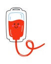 Cartoon package with blood for transfusion