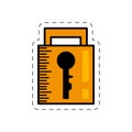 cartoon padlock security system image