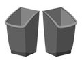 Cartoon pair of grey trash bins