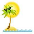 Cartoon Palm Tree Sunglasses Royalty Free Stock Photo