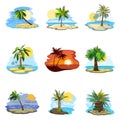 Cartoon palm trees set Royalty Free Stock Photo