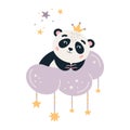 Cartoon Panda vector Cute sleeping baby bear Royalty Free Stock Photo