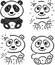 Cartoon panda. Vector illustration. Coloring and dot to dot game