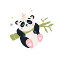 Cartoon Panda vector Cute sleeping baby bear Royalty Free Stock Photo