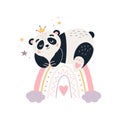 Cartoon Panda vector Cute sleeping baby bear Royalty Free Stock Photo